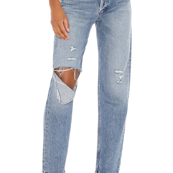 Agolde 90's Pinch Waist Jean with Ripped Knee - Picture 2 of 9